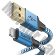 Adatkábel HAMA Reflective USB 2.0/Lightning 1,5m kék