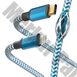 Adatkábel HAMA Reflective USB-C/Lightning 1,5m kék