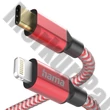 Adatkábel HAMA Reflective USB-C/Lightning 1,5m piros