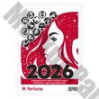 Asztali naptár képes FORTUNA álló fehér lapos holdfázissal Állatok 2026.