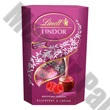 Csokoládé LINDT Lindor Raspberry&cream tejcsokoládé golyók díszdobozban 200 g