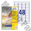 Etikett AVERY L4736REV-100 45,7x21,2 mm univerzális visszaszedhető 4800 címke/doboz 100 ív/doboz