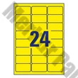 Etikett AVERY L6035-20 63,5x33,9mm univerzális sárga 480 címke/doboz 20 ív/doboz