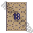 Etikett AVERY L7103-25 63,5x42,3 mm környezetbarát ovális barna kraft 25 íves