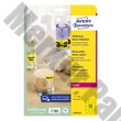 Etikett AVERY L7670Y-25 63,5mm laser kör visszaszedhető neonsárga 300 címke/doboz 25 ív/doboz