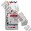 Filctoll  ZEBRA ClickArt nyomógombos vízbázisú 12 darabos