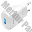 Hálózati adapter HAMA USB-A 6W fehér
