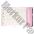 Határidőnapló mágnessel záródó REALSYSTEM 110x160mm heti sárga lapos Purple flowers 2026.