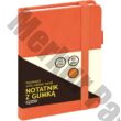 Jegyzetfüzet GRAND A/6 80 lapos gumis puha narancssárga fedelű kockás