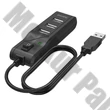Kábel elosztó HAMA USB 2.0 + 4xUSB 2.0 kapcsolós fekete