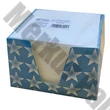 Kockatömb fehér FORTUNA 9x9x6 cm mintás tartóban