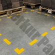 Padlójelölő kereszt alakzat DURABLE öntapadós 150x150 mm sárga 10 darabos