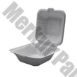 Papírdoboz eldobható hamburgeres KOMP cukornád lebomló 15x15x7cm natúr 125 darabos