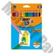 Színes ceruza BIC Kids Tropicolors hatszögletű 18 darabos