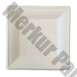 Szögletes eldobható papírtányér  KOMP cukornád lebomló 20x20 cm natúr 50 darabos