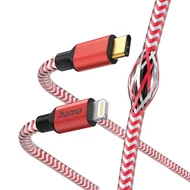 Adatkábel HAMA Reflective USB-C/Lightning 1,5m piros Adatkábel HAMA Reflective USB-C/Lightning 1,5m piros