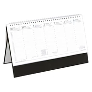 Asztali naptár kép nélküli TOPTIMER T051 álló fehér lapos fekete 2026.