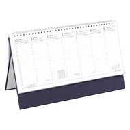 Asztali naptár kép nélküli TOPTIMER T051 álló fehér lapos kék 2026.