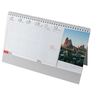 Asztali naptár képes REALSYSTEM álló fehér lapos Hegyek 2026.