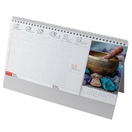 Asztali naptár képes REALSYSTEM álló fehér lapos Meditáció 2026.