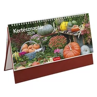 Asztali naptár képes TOPTIMER T054 álló fehér lapos Kertész bordó 2026.