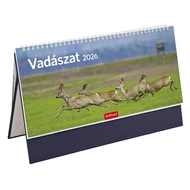 Asztali naptár képes TOPTIMER T054 álló fehér lapos Vadászat kék 2026.