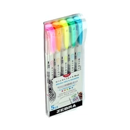 Ecsetfilc kétvégű ZEBRA Mildliner Fluorescent 5 darabos Ecsetfilc kétvégű ZEBRA Mildliner Fluorescent 5 darabos