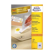 Etikett AVERY L4736REV-100 45,7x21,2 mm univerzális visszaszedhető 4800 címke/doboz 100 ív/doboz Etikett AVERY L4736REV-100 45,7x21,2 mm univerzális visszaszedhető 4800 címke/doboz 100 ív/doboz