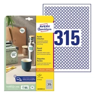 Etikett AVERY L6019REV-25 10mm kör univerzális Etikett AVERY L6019REV-25 10mm kör univerzális