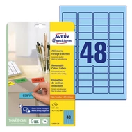 Etikett AVERY L6039-20 45,7x21,2mm univerzális visszaszedhető kék 960 címke/doboz 20 ív/doboz Etikett AVERY L6039-20 45,7x21,2mm univerzális visszaszedhető kék 960 címke/doboz 20 ív/doboz