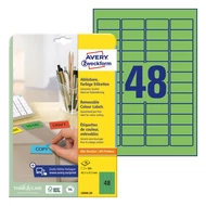 Etikett AVERY L6040-20 45,7x21,2mm univerzális visszaszedhető zöld 960 címke/doboz 20 ív/doboz Etikett AVERY L6040-20 45,7x21,2mm univerzális visszaszedhető zöld 960 címke/doboz 20 ív/doboz