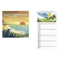 Falinaptár TOPTIMER T098 290x580mm álló Rajzos családi tervező 2026.