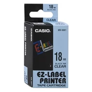 Feliratozó szalag CASIO XR 18 X1 18mm x 8m átlátszó alapon fekete írásszín Feliratozó szalag CASIO XR 18 X1 18mm x 8m átlátszó alapon fekete írásszín