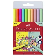 Filctoll FABER-CASTELL Grip neon/pasztell 10 darabos Filctoll FABER-CASTELL Grip neon/pasztell 10 darabos