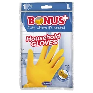 Gumikesztyű BONUS háztartási latex sárga L Gumikesztyű BONUS háztartási latex sárga L