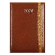 Határidőnapló ALISCA Rebel varrott B/5 napi fehér lapos barna 2026.