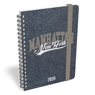 Határidőnapló LIZZY CARD B/6 heti spirálozott gumis Manhattan New York 2026.