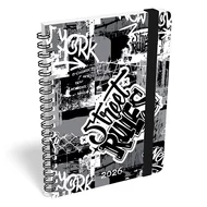 Határidőnapló LIZZY CARD B/6 heti spirálozott gumis Street rules 2026.