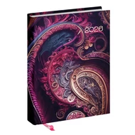 Határidőnapló REALSYSTEM Librobello "Hölgyeknek" B/6 napi fehér lapos 3D lakk+ élfestés Fraktál 2026.