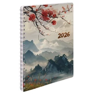 Határidőnapló REALSYSTEM SP1 spirál A/5 heti fehér lapos Japán 2026.