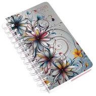 Határidőnapló REALSYSTEM SP5 spirál A/6 napi fehér lapos absztrakt  2026.