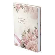 Határidőnapló TOPTIMER Joy J022 B/6 napi fehér lapos Rózsaszín 3D  2026.