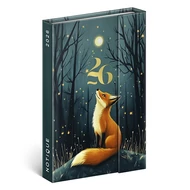 Határidőnapló mágnessel záródó REALSYSTEM 110x160mm heti sárga lapos Fox 2026.