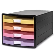 Irattartó HAN Impuls A4/C4 4 fiókos pasztell nyitott fiókkal fekete Irattartó HAN Impuls A4/C4 4 fiókos pasztell nyitott fiókkal fekete