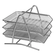 Irattartó tálca fémhálós 3 szintes ezüst