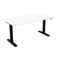 Íróasztal NOWYSTYL elektromosan állítható magasságú 1600x800 mm fekete T-lábas fehér Íróasztal NOWYSTYL elektromosan állítható magasságú 1600x800 mm fekete T-lábas fehér
