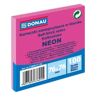 Öntapadós jegyzettömb DONAU 76x76 mm 100 lap neon rózsaszín