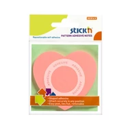 Öntapadós jegyzettömb STICK`N 70x70mm 360°-ban tapadó szív forma rózsaszín 50 lap Öntapadós jegyzettömb STICK`N 70x70mm 360°-ban tapadó szív forma rózsaszín 50 lap