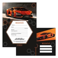 Partimeghívó ARS UNA 10 ív+10 db boríték Lamborghini narancssárga