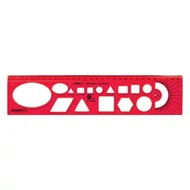 Sablon vonalzó OPTIMA piros 30cm